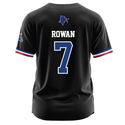 LA Tech - NCAA Baseball : Hudson Rowan - Black Jersey-1