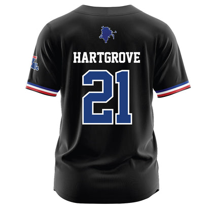 LA Tech - NCAA Baseball : Hudson Hartgrove - Black Jersey-1