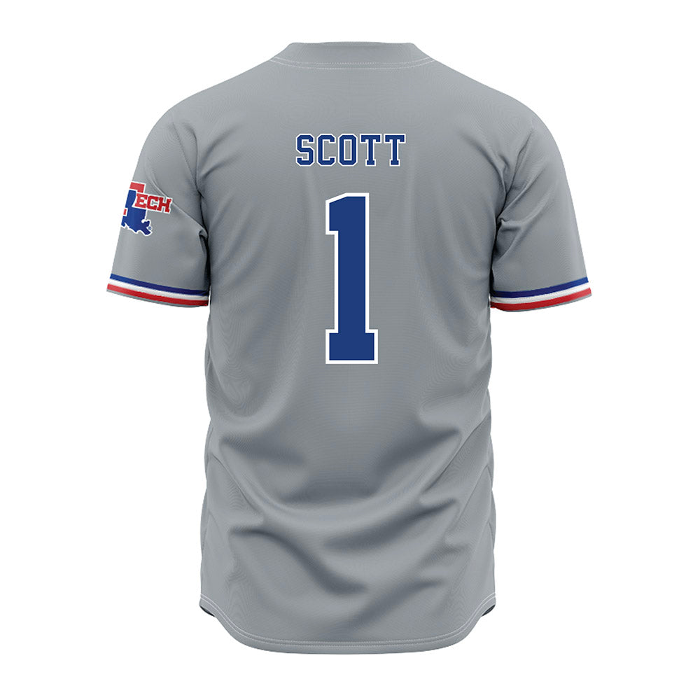 LA Tech - NCAA Baseball : Wesley Scott - Grey Jersey-1