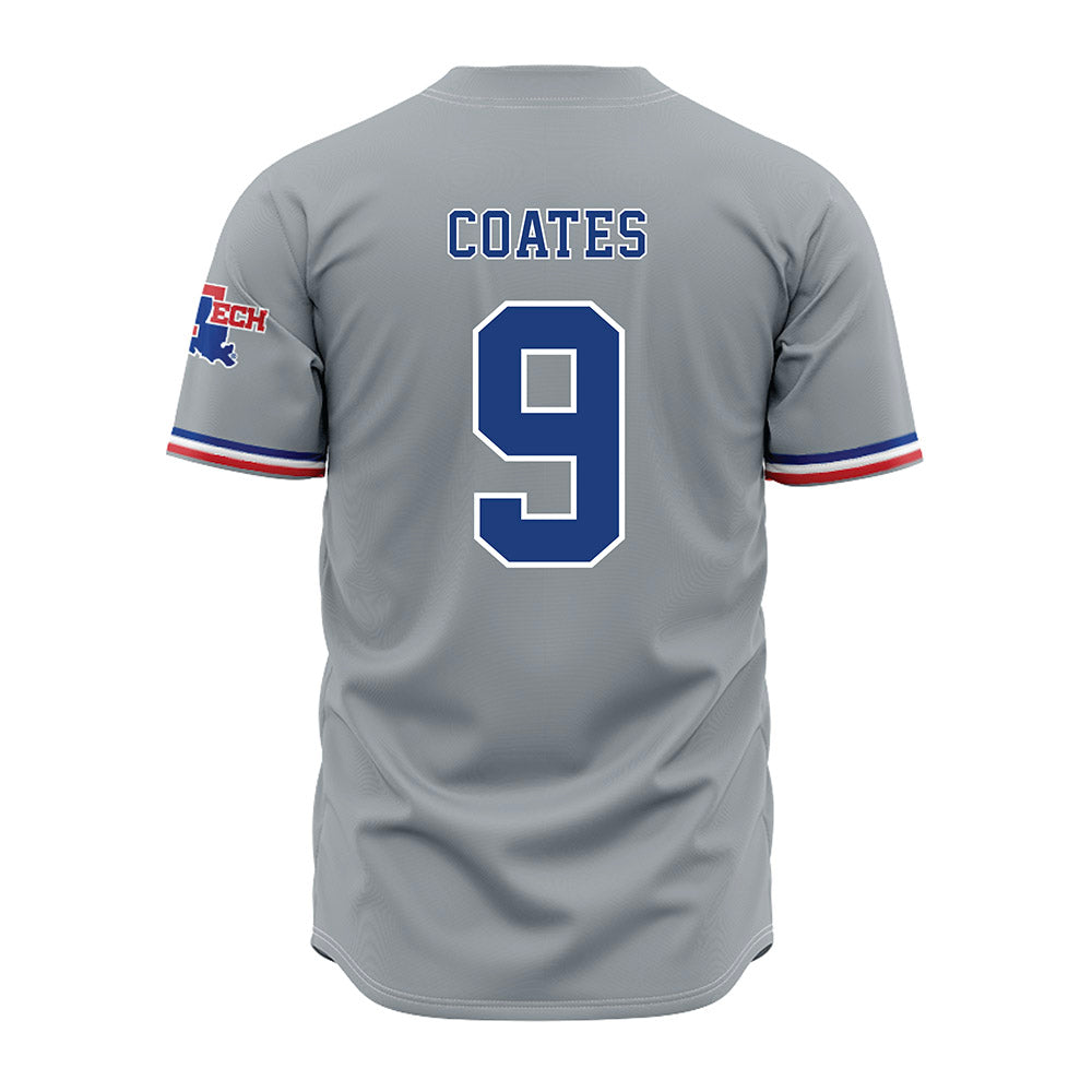 LA Tech - NCAA Baseball : Colton Coates - Grey Jersey-1
