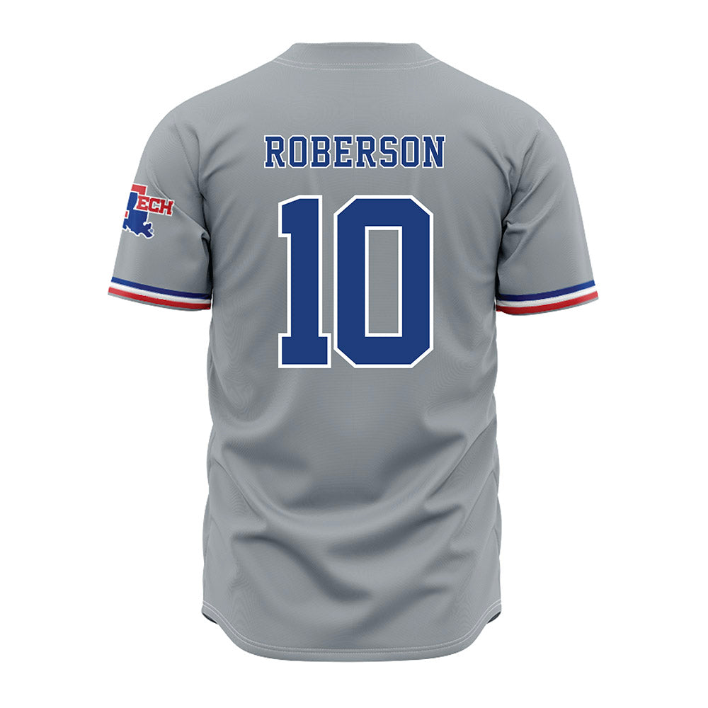 LA Tech - NCAA Baseball : Brooks Roberson - Grey Jersey-1