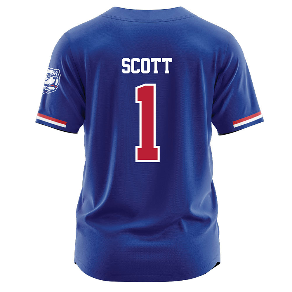 LA Tech - NCAA Baseball : Wesley Scott - Blue Jersey-1