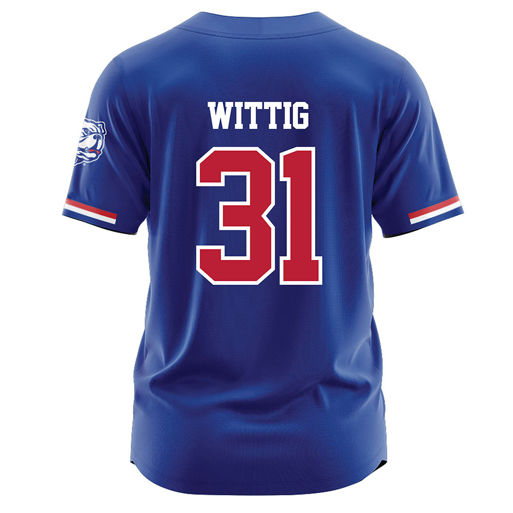 LA Tech - NCAA Baseball : Joey Wittig - Blue Jersey-1