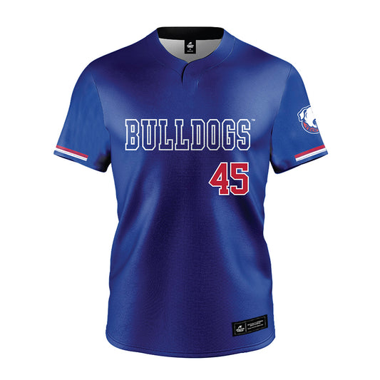 LA Tech - NCAA Baseball : Easton Sanders - Blue Jersey-0