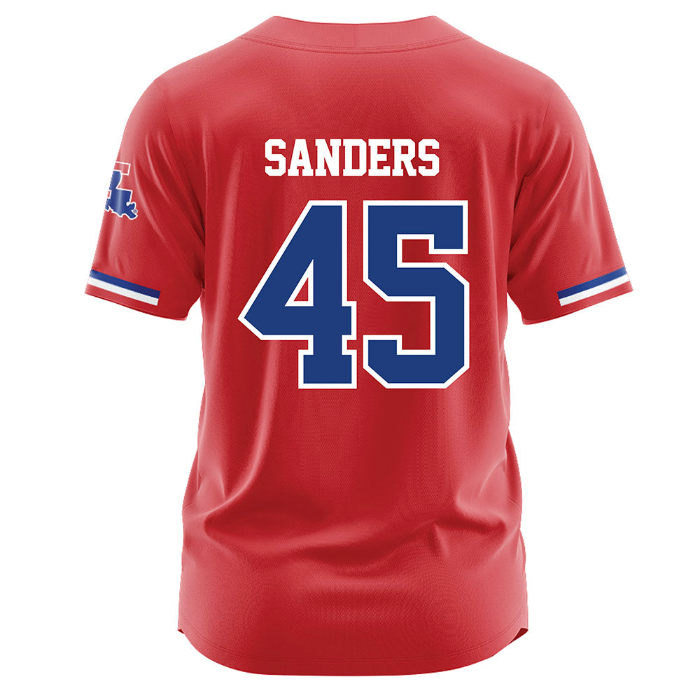 LA Tech - NCAA Baseball : Easton Sanders - Red Jersey-1