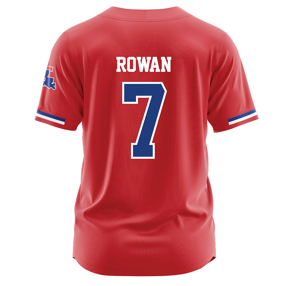 LA Tech - NCAA Baseball : Hudson Rowan - Red Jersey-1