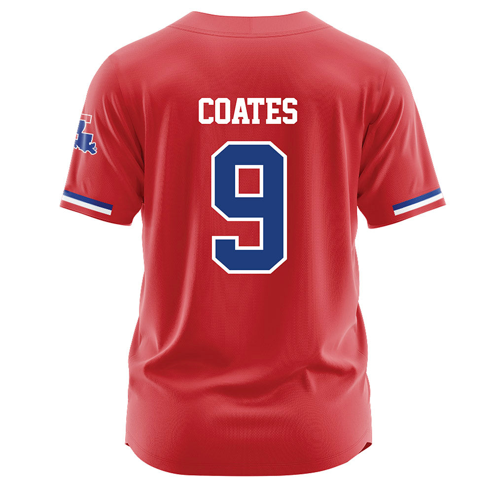 LA Tech - NCAA Baseball : Colton Coates - Red Jersey-1
