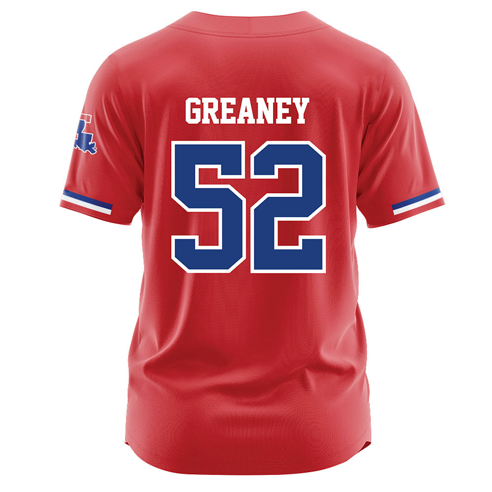 LA Tech - NCAA Baseball : Nick Greaney - Red Jersey-1