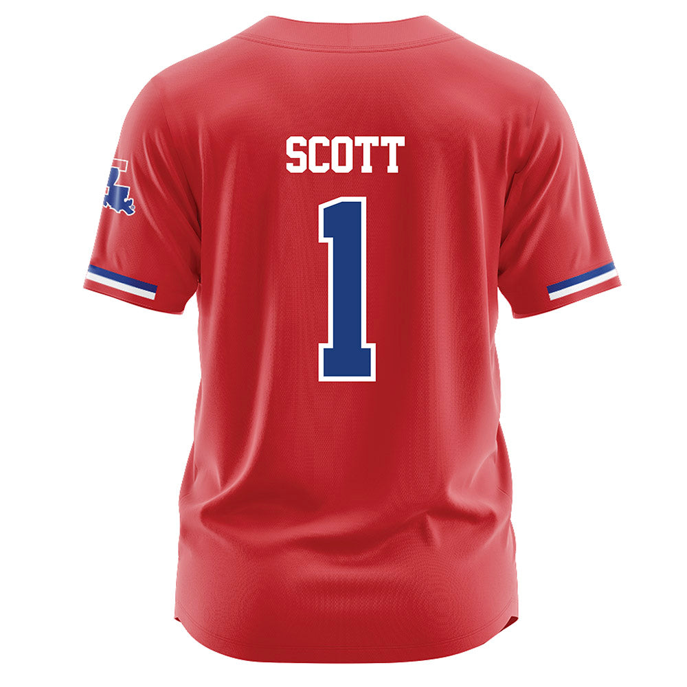 LA Tech - NCAA Baseball : Wesley Scott - Red Jersey-1