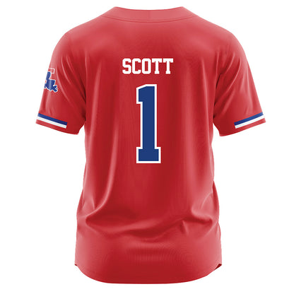 LA Tech - NCAA Baseball : Wesley Scott - Red Jersey-1