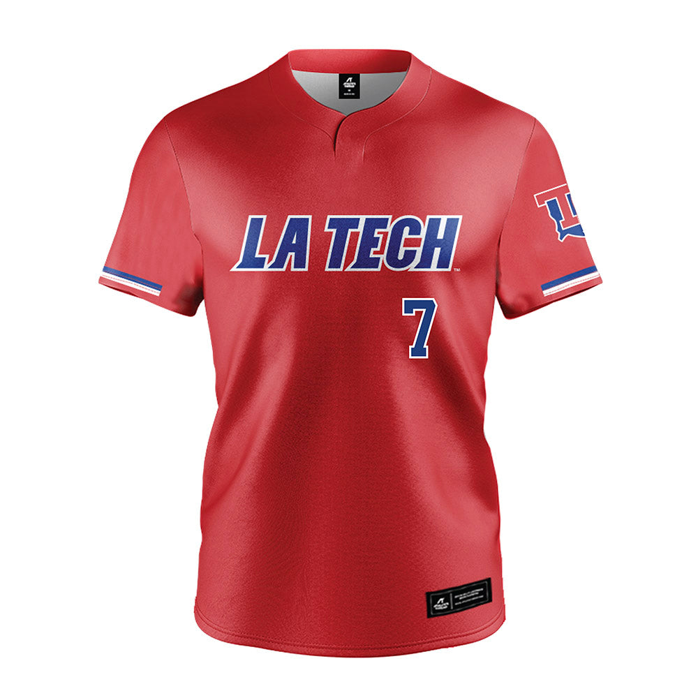 LA Tech - NCAA Baseball : Hudson Rowan - Red Jersey-0