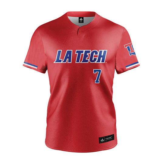 LA Tech - NCAA Baseball : Hudson Rowan - Red Jersey-0