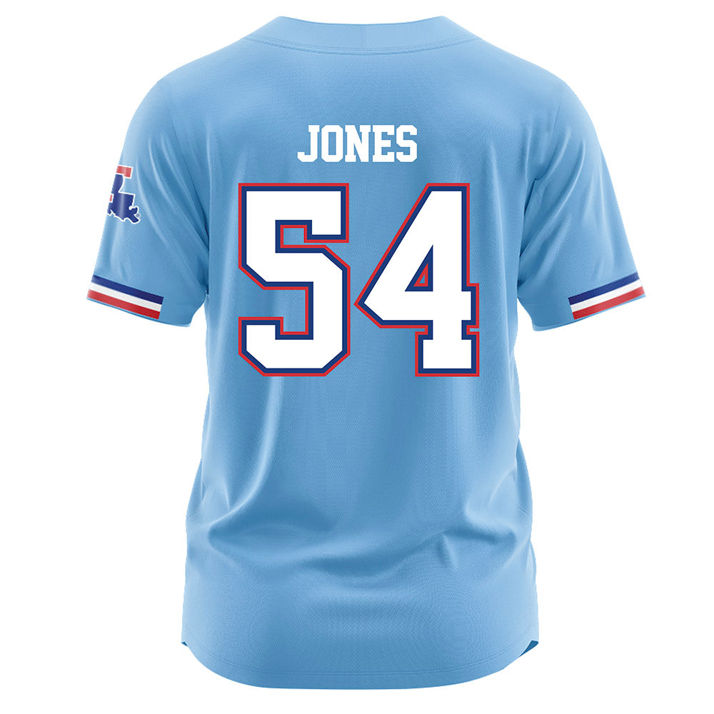 LA Tech - NCAA Baseball : Jackson Jones - Light Blue Jersey-1