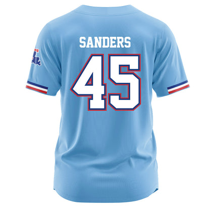 LA Tech - NCAA Baseball : Easton Sanders - Light Blue Jersey-1