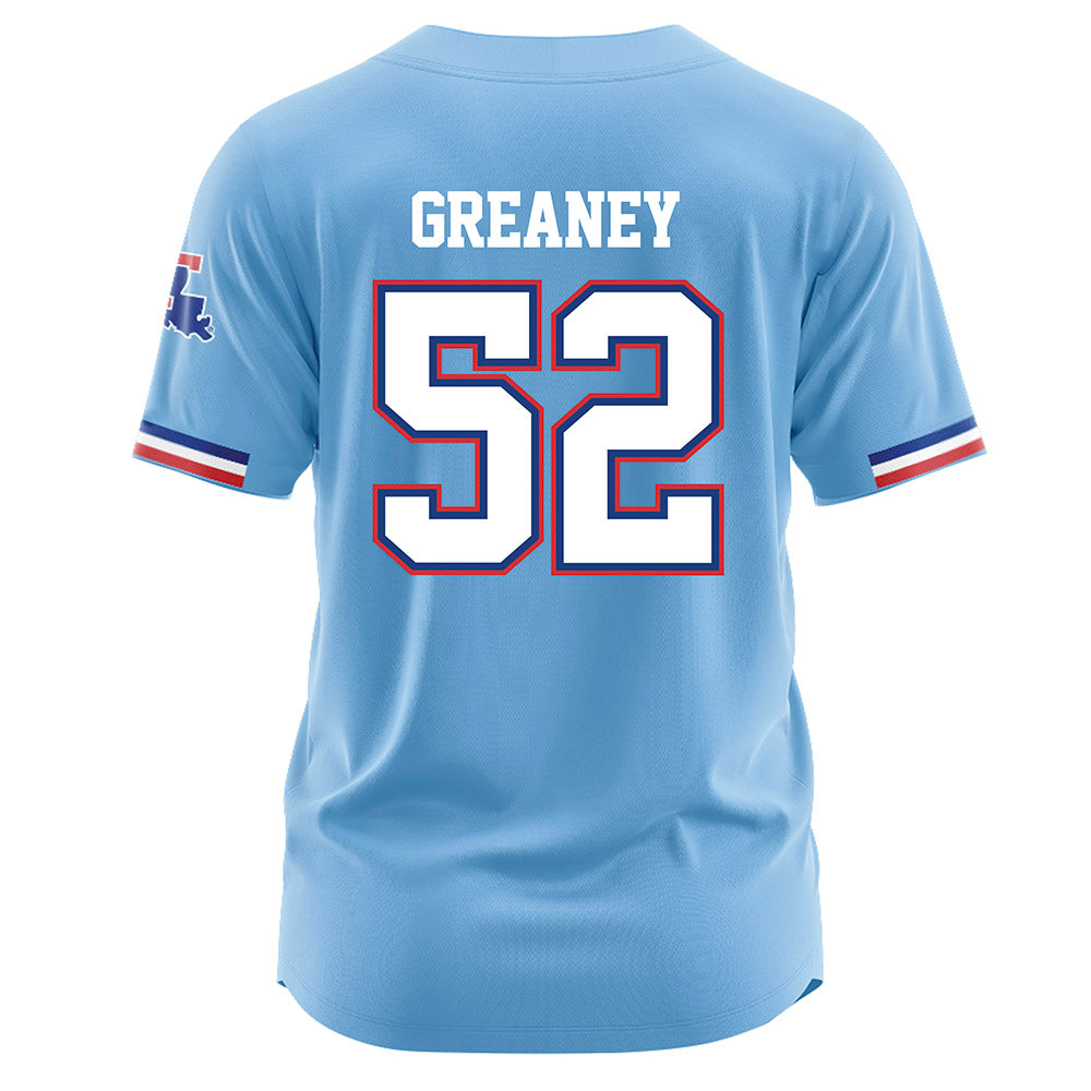 LA Tech - NCAA Baseball : Nick Greaney - Light Blue Jersey-1