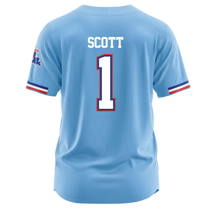 LA Tech - NCAA Baseball : Wesley Scott - Light Blue Jersey-1