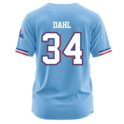 LA Tech - NCAA Baseball : Declan Dahl - Light Blue Jersey-1