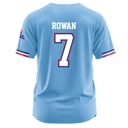 LA Tech - NCAA Baseball : Hudson Rowan - Light Blue Jersey-1