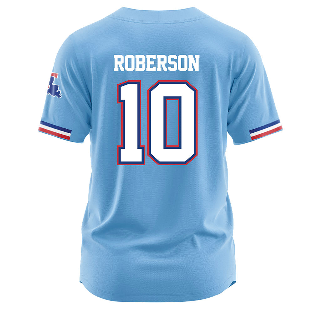 LA Tech - NCAA Baseball : Brooks Roberson - Light Blue Jersey-1