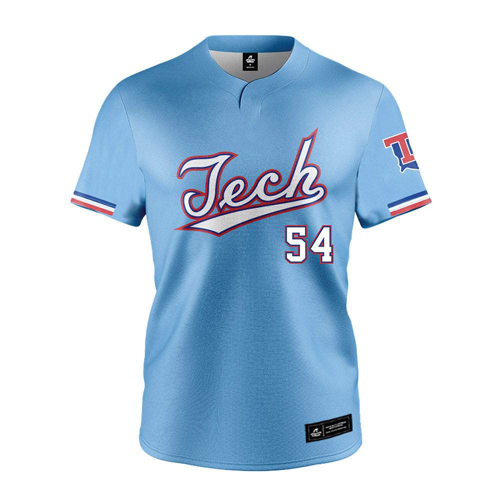 LA Tech - NCAA Baseball : Jackson Jones - Light Blue Jersey-0