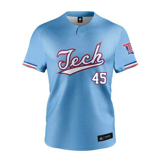 LA Tech - NCAA Baseball : Easton Sanders - Light Blue Jersey-0