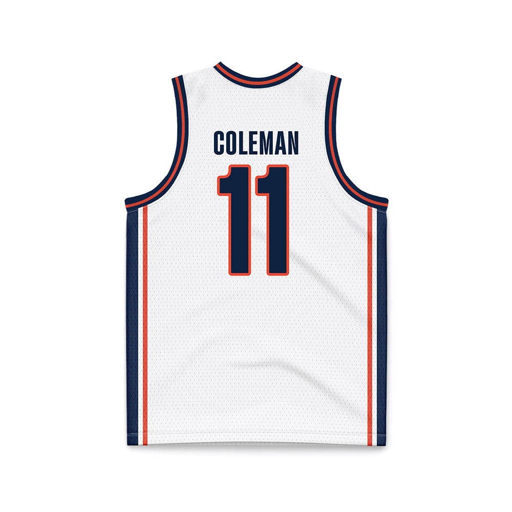 Illinois - NCAA Men's Basketball : Quentin Coleman - White Basketball Jersey-1