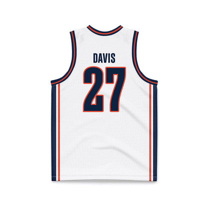 Illinois - NCAA Men's Basketball : Landon Davis - White Basketball Jersey-1