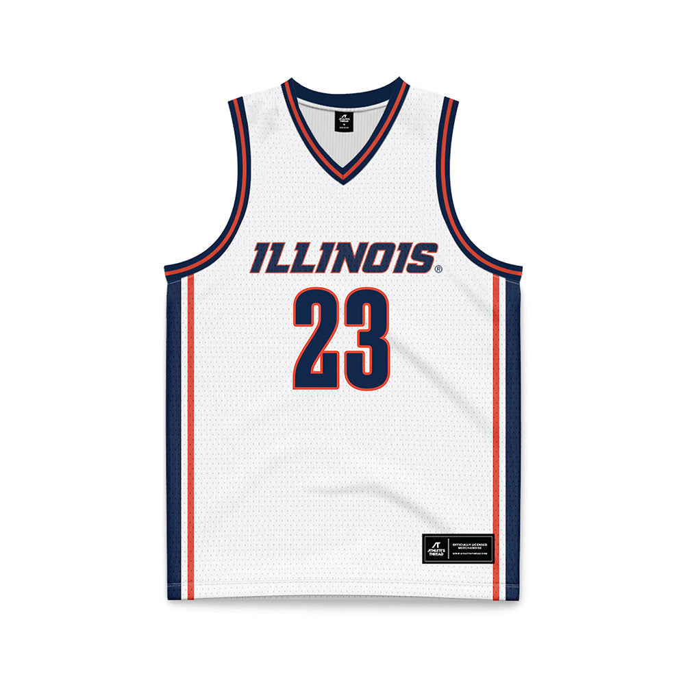 Illinois - NCAA Men's Basketball : Lucas Morillo - White Basketball Jersey-0