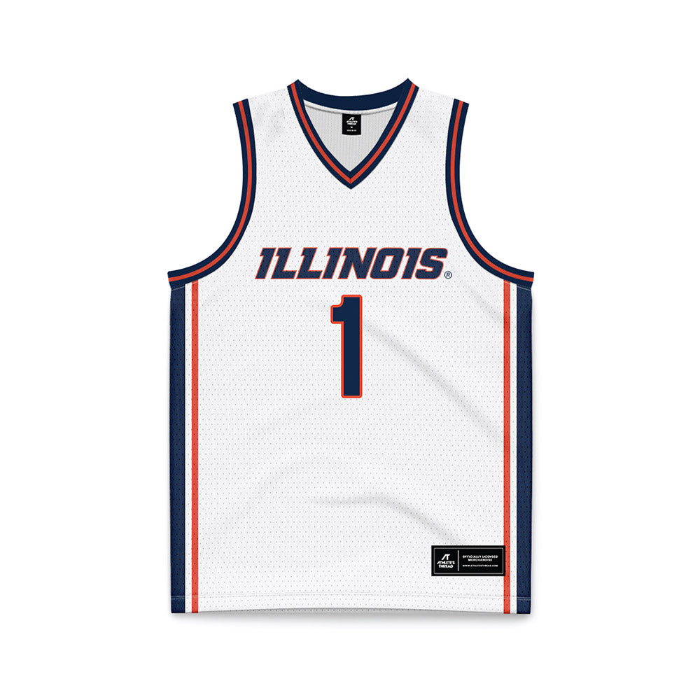 Illinois - NCAA Men's Basketball : Lincoln Williams - White Basketball Jersey-0