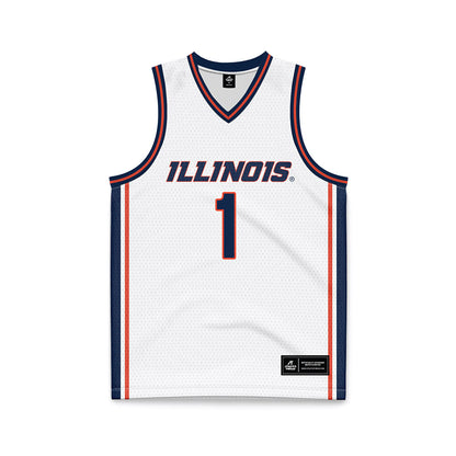 Illinois - NCAA Men's Basketball : Lincoln Williams - White Basketball Jersey-0