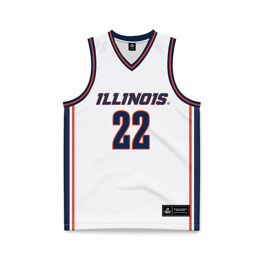 Illinois - NCAA Men's Basketball : Zavier Zens - White Basketball Jersey-0