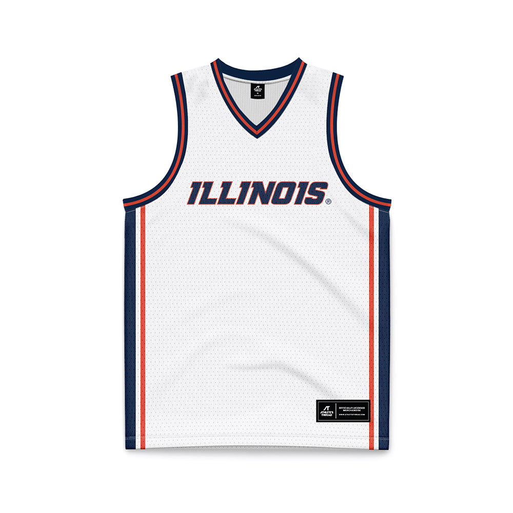 Illinois - NCAA Men's Basketball : Stefan Vaaks - White Basketball Jersey-0