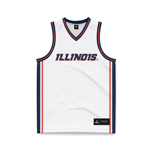 Illinois - NCAA Men's Basketball : Stefan Vaaks - White Basketball Jersey-0