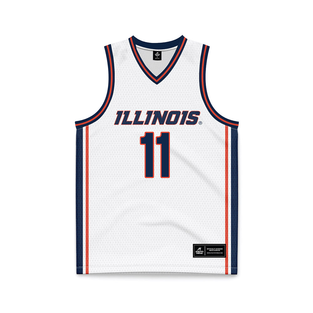Illinois - NCAA Men's Basketball : Quentin Coleman - White Basketball Jersey-0