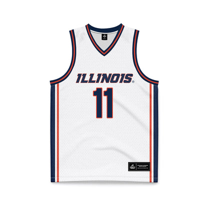 Illinois - NCAA Men's Basketball : Quentin Coleman - White Basketball Jersey-0