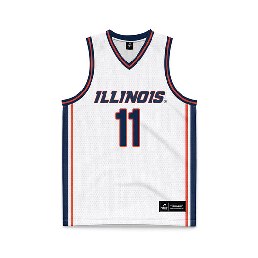 Illinois - NCAA Men's Basketball : Quentin Coleman - White Basketball Jersey-0