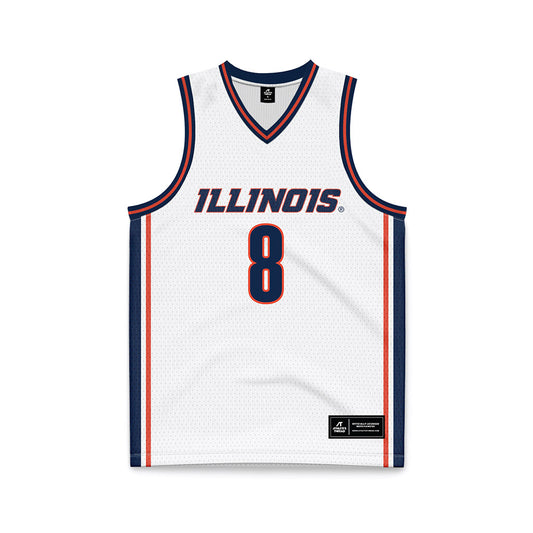 Illinois - NCAA Men's Basketball : Blake Fagbemi - White Basketball Jersey-0