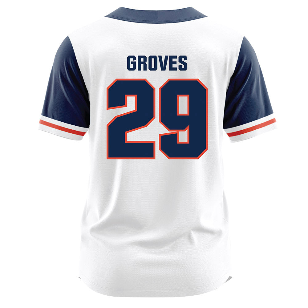 Illinois - NCAA Baseball : Nick Groves - White Jersey-1