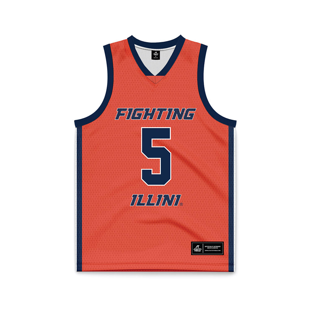 Illinois - NCAA Women's Basketball : Divine Bourrage - Orange Basketball Jersey-0