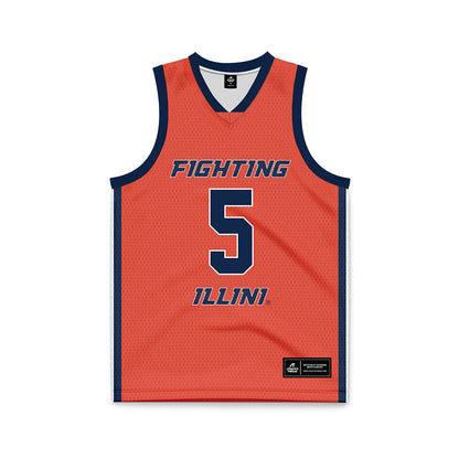 Illinois - NCAA Women's Basketball : Divine Bourrage - Orange Basketball Jersey-0