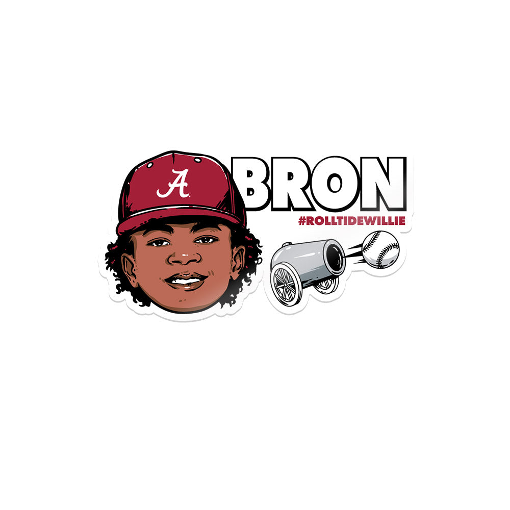 Alabama - NCAA Baseball :  Justin Lebron  x Roll Tide Willie -  Sticker Individual Caricature