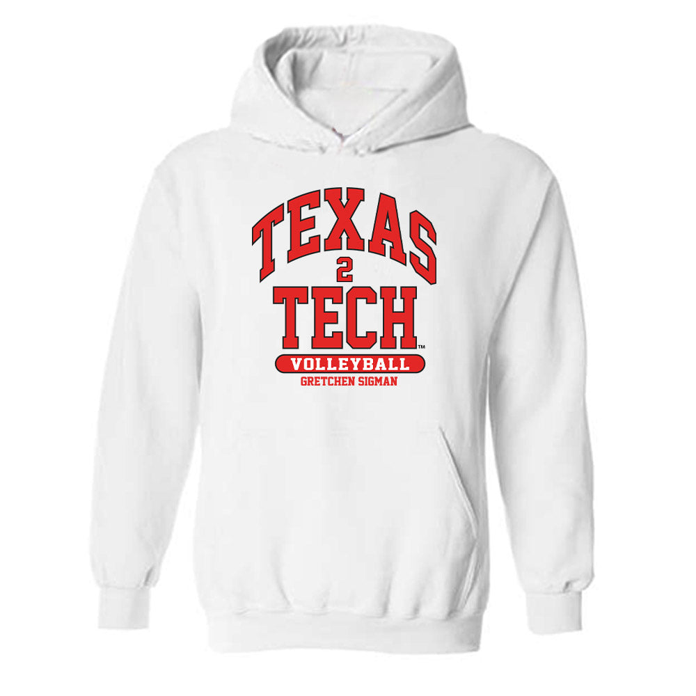 Texas Tech - NCAA Women's Volleyball : Gretchen Sigman - Classic Fashion Shersey Hooded Sweatshirt-0