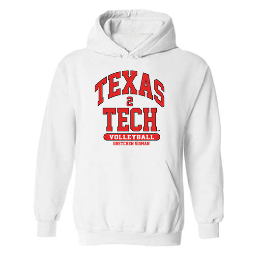 Texas Tech - NCAA Women's Volleyball : Gretchen Sigman - Classic Fashion Shersey Hooded Sweatshirt-0
