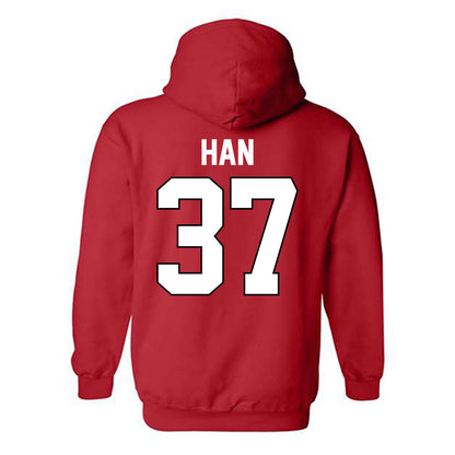 Texas Tech - NCAA Baseball : Heeryun Han - Sports Shersey Hooded Sweatshirt-1