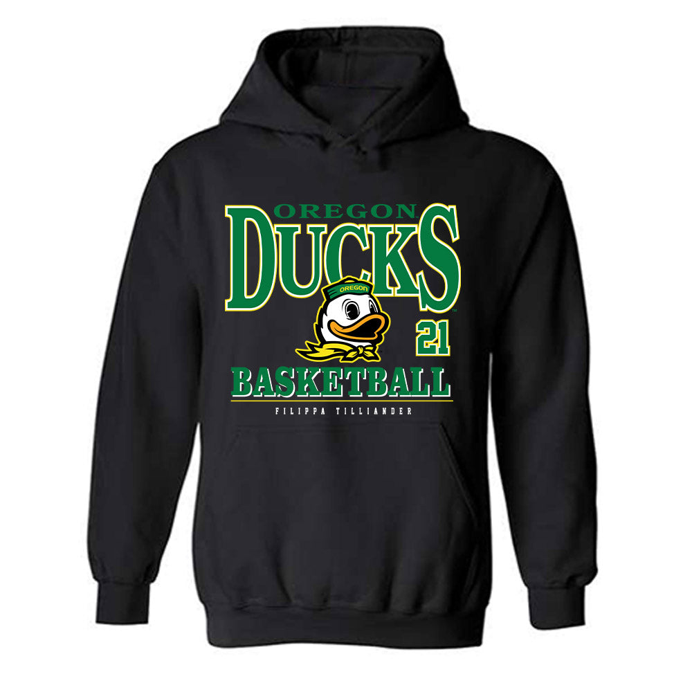 Oregon - NCAA Women's Basketball : Filippa Tilliander - Classic Fashion Shersey Hooded Sweatshirt-0