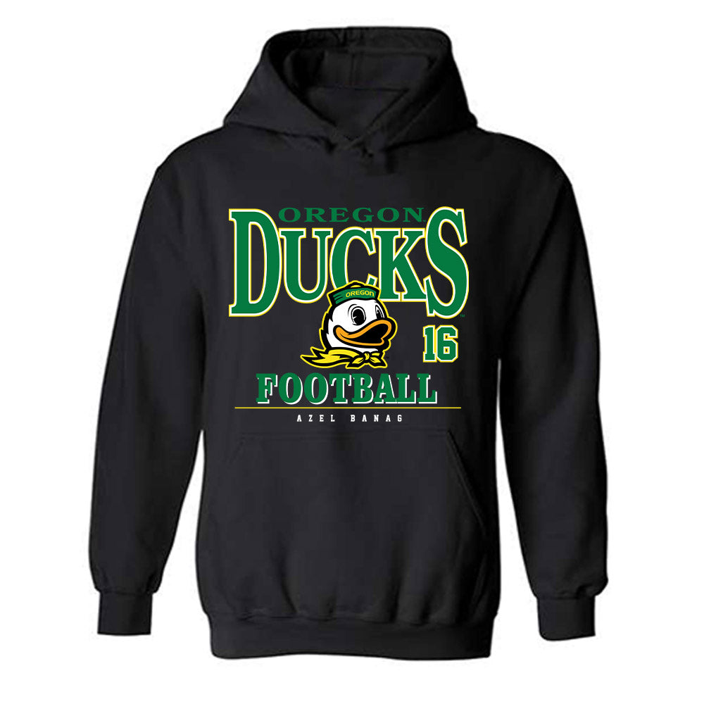 Oregon - NCAA Football : Azel Banag - Classic Fashion Shersey Hooded Sweatshirt-0
