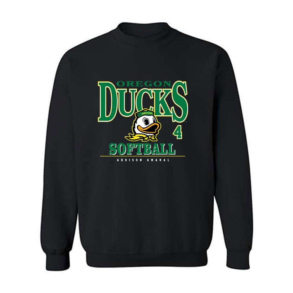 Oregon - NCAA Softball : Addison Amaral - Classic Fashion Shersey Crewneck Sweatshirt-0