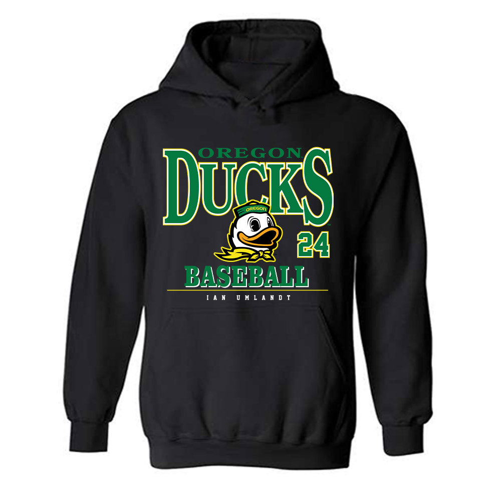 Oregon - NCAA Baseball : Ian Umlandt - Classic Fashion Shersey Hooded Sweatshirt-0