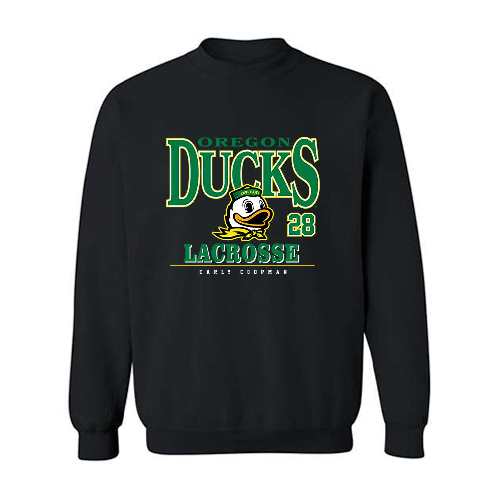 Oregon - NCAA Women's Lacrosse : Carly Coopman - Classic Fashion Shersey Crewneck Sweatshirt-0