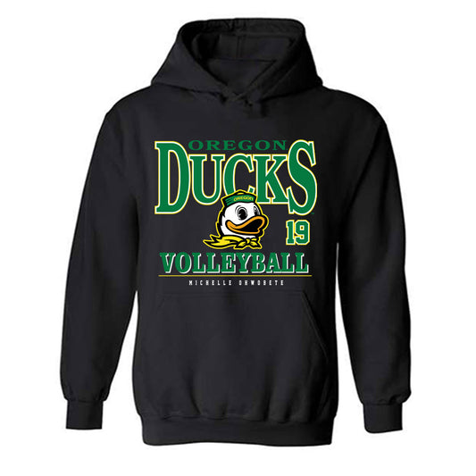 Oregon - NCAA Women's Volleyball : Michelle Ohwobete - Classic Fashion Shersey Hooded Sweatshirt-0